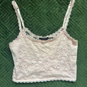 Forever 21 Pink Lace Mesh Top
